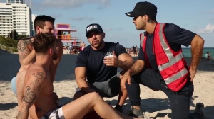 JizzOrgy.com: Hard slamming with jock Allen Lucas in tandem with american Damien Stone