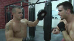 JizzOrgy: Muscle Trenton Ducati group sex gagging