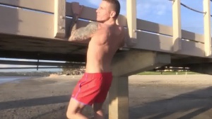 BROMO: Hunk Johnny bareback masturbation