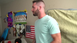DickDorm - Muscled young twink Blaze Levine rushes masturbation