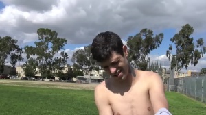 Str8Chaser: College student Paul Wagner masturbating outdoors