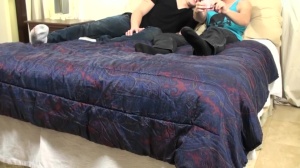 Boys First Time - Hunter Van Heise in tandem with Trevor Spade cum on face in the bed