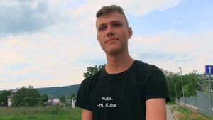CzechHunter.com: Nice young twink jerking big dick outdoors