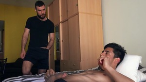 Bromo US: Hairy Rodri CBA young twink gagging sex tape