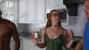 Bromo US - American 18 yr old Phoenix Fellington bareback interracial fucking in the kitchen