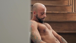 BROMO.com: Bo Sinn next to piercing Edan Wolf bareback gagging porn