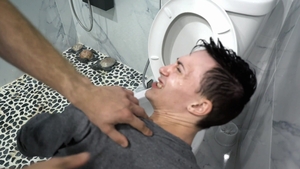 BrotherCrush: Tight and dirty thief Valentino Nappystar sloppy blowjob cum in toilet