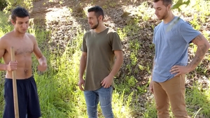 NextDoorBuddies: Dante Colle in the company of piercing Carter Woods bareback threesome HD
