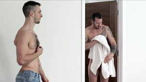 Next Door Raw: Tattooed Mark Long hardcore masturbation in shower