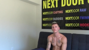 NextDoorCasting: Inked Dante Foxx masturbating at the audition
