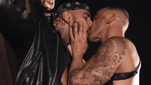GodsOfMen.com: Rough bondage together with inked Damien Crosse escorted by Rikk York