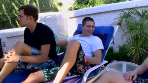 LollipopTwinks.com - Blond haired Wesley jerking Wesley Marks uncut cock