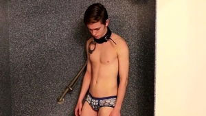BoyCrush: Gay twink Nico Michaelson wears a leash and sucks cock