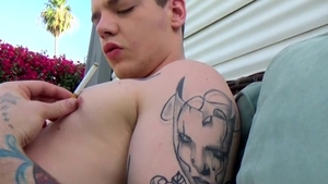 Boys-Smoking.com: Horny Ryan Jerks Off In The Open