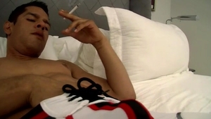 Boys-Smoking: Gay Stud Bobby Hart Smoking and Jerking Off