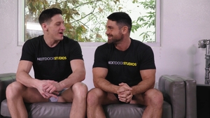 Next Door Buddies: Rimming sex scene next to tattooed bareback Beau Butler