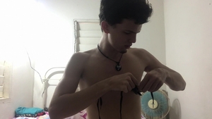 TXXXMStudios - Kinky amateur twink plays with clothespins