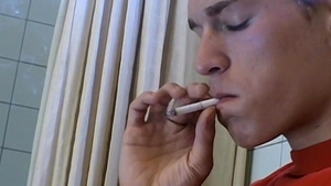 Boys-Smoking - Yuri Kicks Sitting on The Toilet and Smoking Cigs