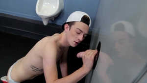 NextDoorTwink: In A Public Restroom, Two Strangers Connect Through A Glory Hole