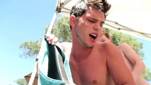 Athletic men with hot bodies enjoying hard outdoor anal