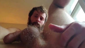 NextDoorHomemade - Amateur Gay Andre Grey jerking his hairy dick
