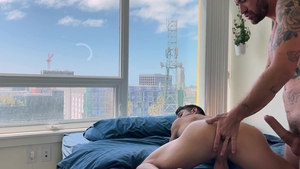 Two guys with hot bodies are having fun in this gay movie