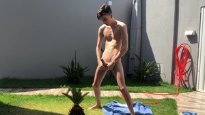 LustForBoys: Stroking His Big Cock Outdoors