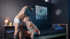 BROMO - Tattooed Bo Sinn Oiling His Partners Ass Before Fucking