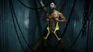 FetishMen: Singlet Dominic Pacifico Playing with Metal Rod