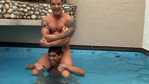 BangBangBoys: Tattooed amateur latino gay guys fucking in the pool
