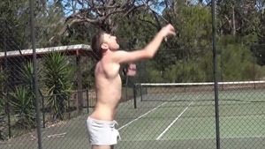 AndysAussieBoys - Naked Aussie Amateur Playing Basketball