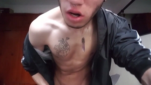 BarebackLatinoz: Latino Pervert Boy Exposes Huge Uncut Cock