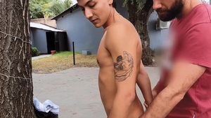 DickRides: Rodrigo El Santo Fucked Doggystyle Outdoors