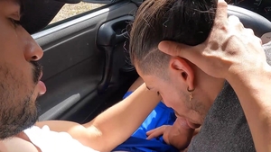 DickRides: Hot Latino Twink Sucking Cock in The Car