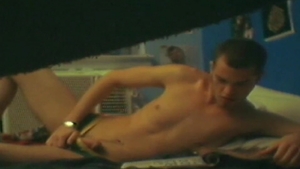 DirtyBoyVideo: Frat Boy Jerks Off on Webcam - Classic Solo Action!