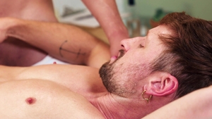 Jerk Buddies: Brunette Hunk Deepthroats Redhead