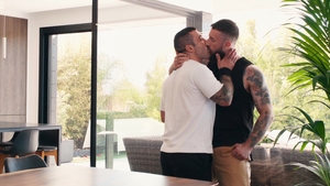 Men: Inked Studs Make Out Roughly