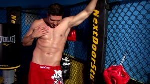 Next Door Male: Cage-bound and Flexing His Assets