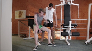 Gym Buddies Get Intimate in the Weights Room