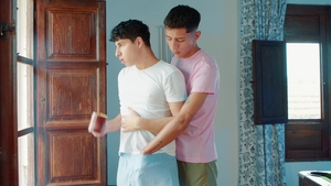 On his knees for Danny's hard treat