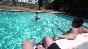 Brother Crush: Poolside Twink Threesome