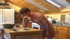 Next Door Male: Sitting Down To Stroke His Big Cock