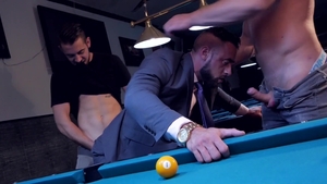 menatplay: Suit-wearing Trio Takes on Pool Table Fucks