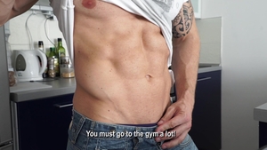 maskurbate: Big Muscle David's Apartment Showoff