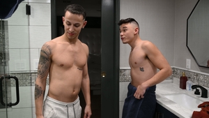 Next Door Twink: Brothers Exposed Under Running Water
