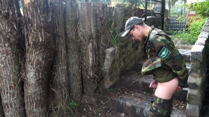 Willing Cadet Awaits Bigger Dildo