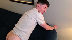 Raw creampie ruins his toned little body