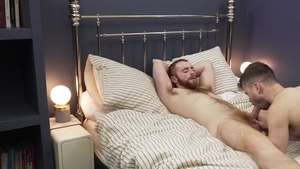 Hairy dad & bro share load in one hungry boy